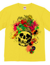 flower hear skull