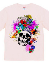 flower hear skull