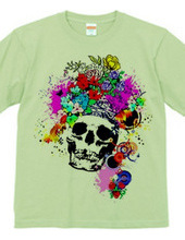 flower hear skull