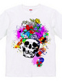 flower hear skull