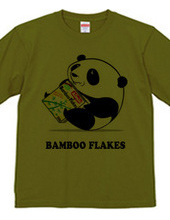 Panda with bamboo flakes