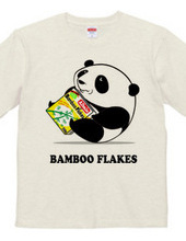 Panda with bamboo flakes