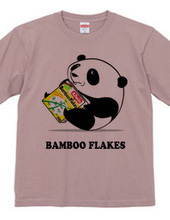 Panda with bamboo flakes