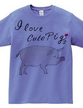 豚の水彩画 I love cute Pigs