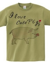 豚の水彩画 I love cute Pigs