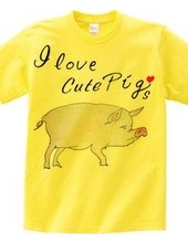 豚の水彩画 I love cute Pigs