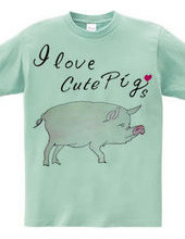 豚の水彩画 I love cute Pigs