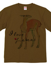 ラマの水彩画 I love Lamas