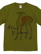 ラマの水彩画 I love Lamas