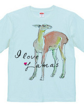 ラマの水彩画 I love Lamas