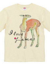 ラマの水彩画 I love Lamas