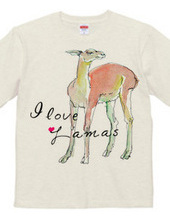 ラマの水彩画 I love Lamas