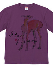 ラマの水彩画 I love Lamas