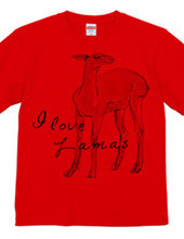 ラマの水彩画 I love Lamas