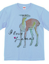 ラマの水彩画 I love Lamas