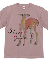 ラマの水彩画 I love Lamas