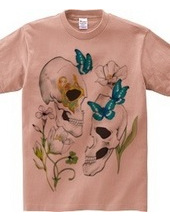 Flower and butterfly and skull