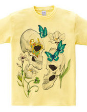 Flower and butterfly and skull