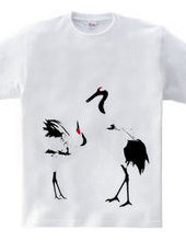 Japanese pattern Red-crowned crane