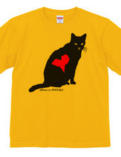 Stray cat silhouette  heartmark 