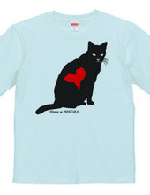 Stray cat silhouette  heartmark 