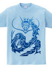 Blue Dragon tribal design pattern 01