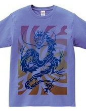 Blue Dragon tribal design pattern 02-02