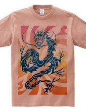 Blue Dragon tribal design pattern 02-02