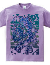 Blue Dragon tribal design pattern 03