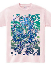 Blue Dragon tribal design pattern 03