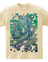 Blue Dragon tribal design pattern 03