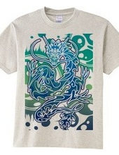 Blue Dragon tribal design pattern 03