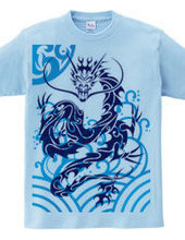 Blue Dragon tribal design pattern 04