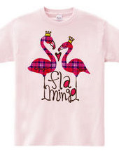 Flamingo Plaid heart