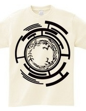 Ouroboros tribal design pattern 01-Black