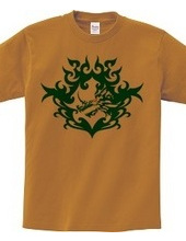 Bahamut (head) tribal design - Green-