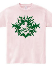 Bahamut (head) tribal design - Green-