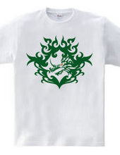 Bahamut (head) tribal design - Green-