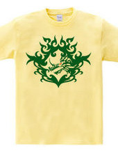 Bahamut (head) tribal design - Green-