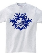 Bahamut (head) tribal design - Blue-