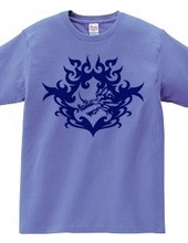 Bahamut (head) tribal design - Blue-