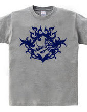 Bahamut (head) tribal design - Blue-