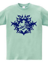 Bahamut (head) tribal design - Blue-