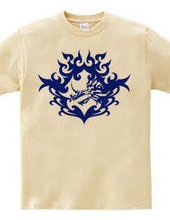 Bahamut (head) tribal design - Blue-