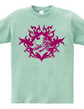 Bahamut (head) tribal design - Magenta-