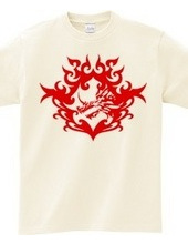 Bahamut (head) tribal design - Red-