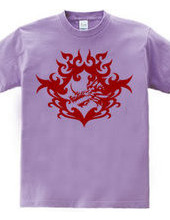 Bahamut (head) tribal design - Red-