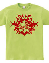 Bahamut (head) tribal design - Red-