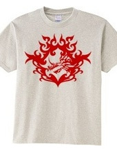 Bahamut (head) tribal design - Red-