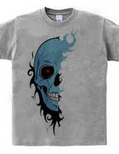 TRIBAL SKULL HALF (blue)